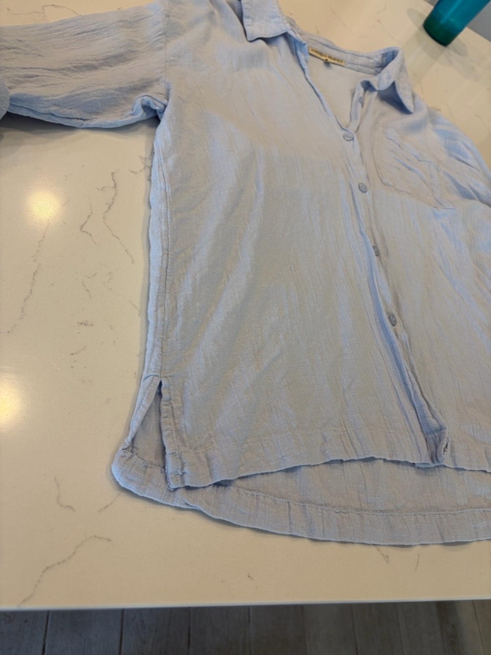 Kindred Bravely Light Blue Gauze Button-Down Top - Picture 2 of 5